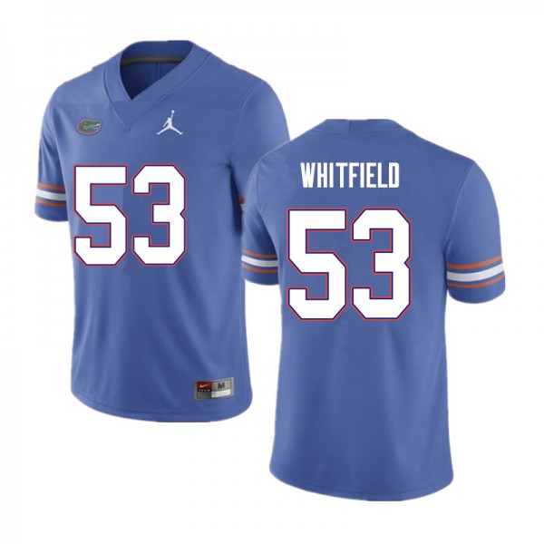 Men #53 Chase Whitfield Florida Gators College Football Jersey Blue